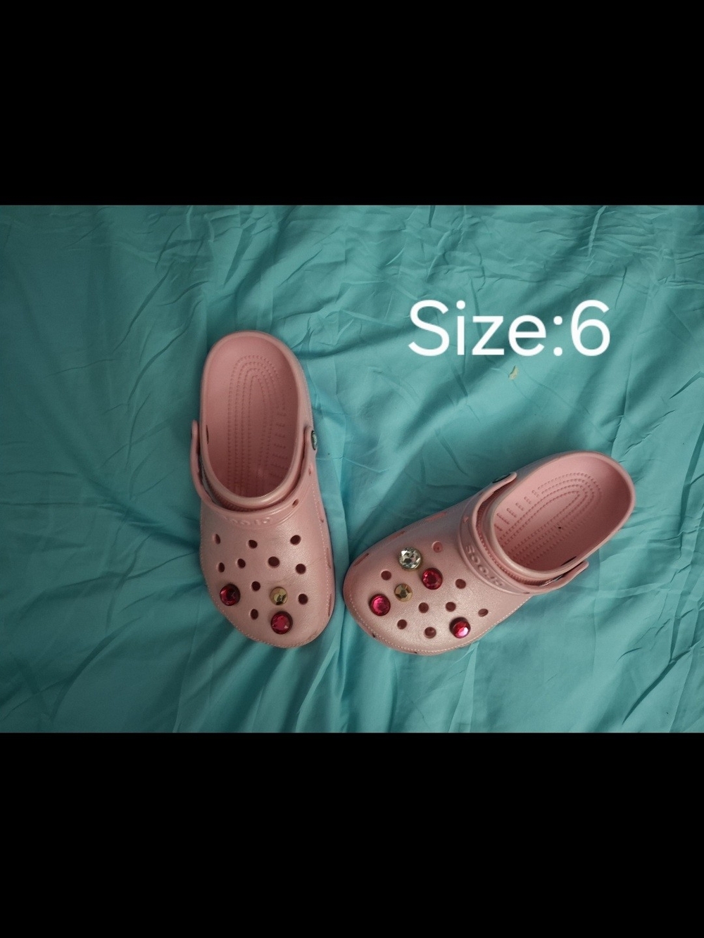 CROCS Kids Pink Clog Sandals with Gem Accents